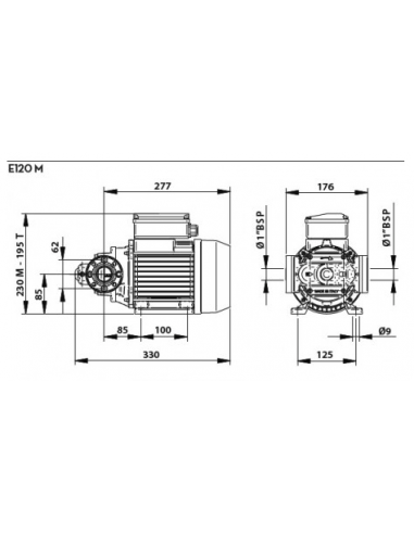 Pompe Transfert Mono Fioul/Gazoil - 56 Litres/Min - Entrée/Sortie